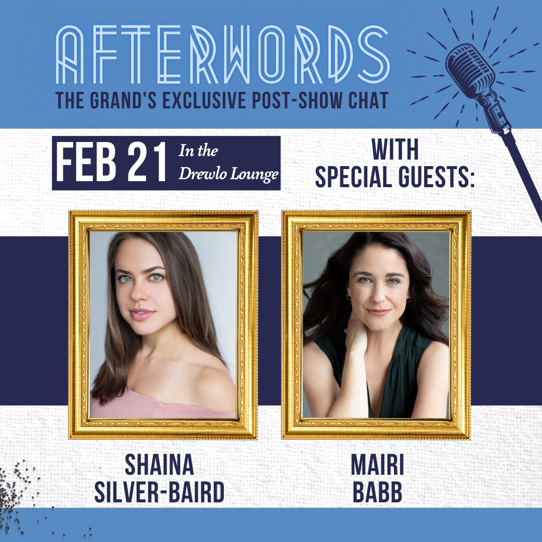 We love Wednesdays! Joins us today at 12 p.m. for TeaTALK with special guests Dr. Eunice Gorman and Julie Campbell, and tonight at AfterWORDS with Shaina Silver-Baird and Mairi Babb from the cast of IN SEVEN DAYS. 🎟️Tickets: grandtheatre.com/event/in-seven… #ldnont @Downtown_London