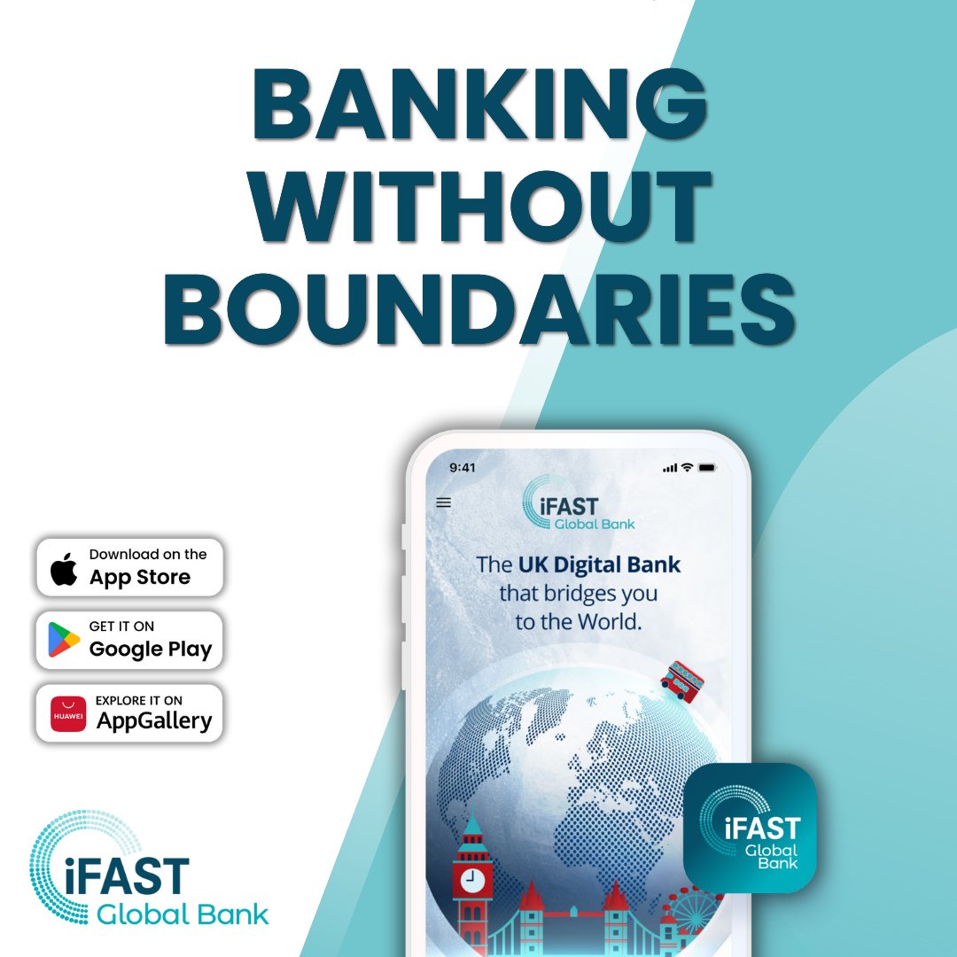 IFASTGB's tweet image. Bank with iFAST Global Bank and explore a new way of managing your money! 

Open a UK bank account online from overseas and unlock a world of endless banking opportunities. T&amp;amp;Cs apply.

Learn more: bit.ly/49J2j1w

#iFASTGlobalBank #Bankingwithoutboundaries #GlobalBanking