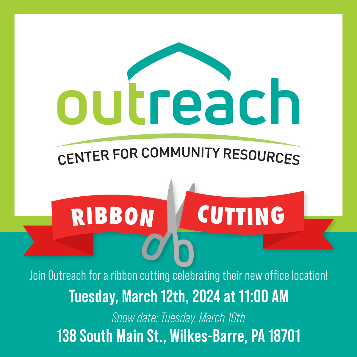 We are excited to announce the opening of our new location in downtown Wilkes-Barre!

Join us for our ribbon cutting on Tuesday, March 12th at 11:00 am!

#parenting #communityhelpers #parentingsupport #FamilyPrograms #LuzerneCounty #FamilyStability #LuzerneCountyPa #wilkesbarre