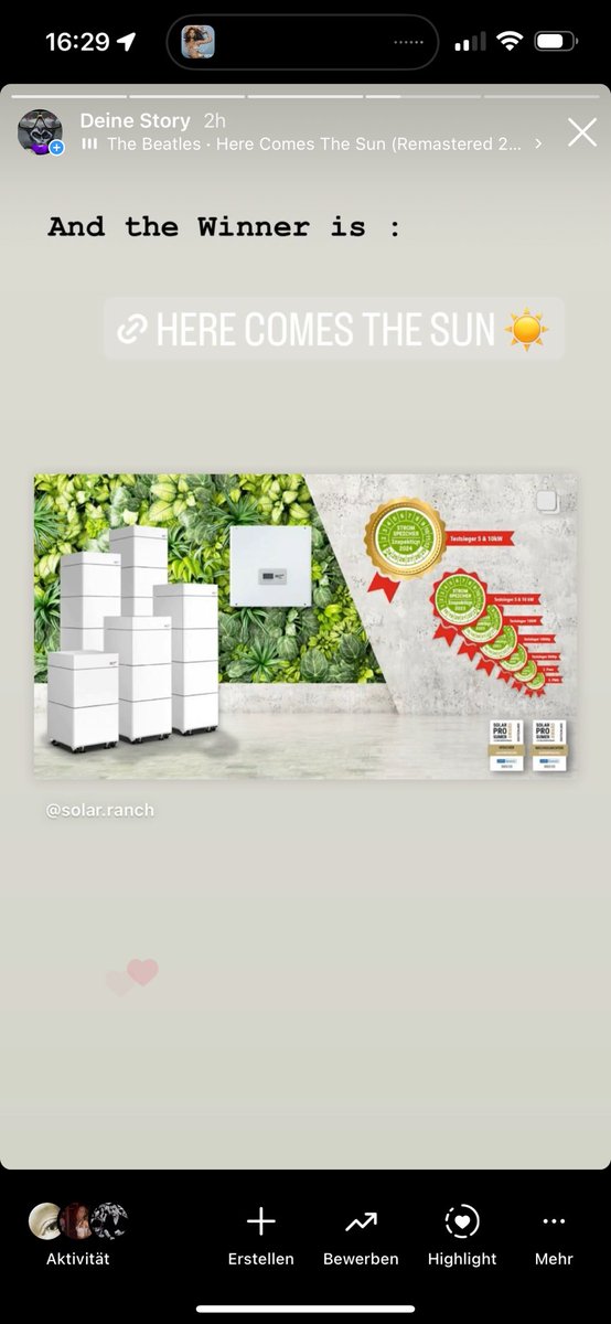 Testsieger hier…😁☀️