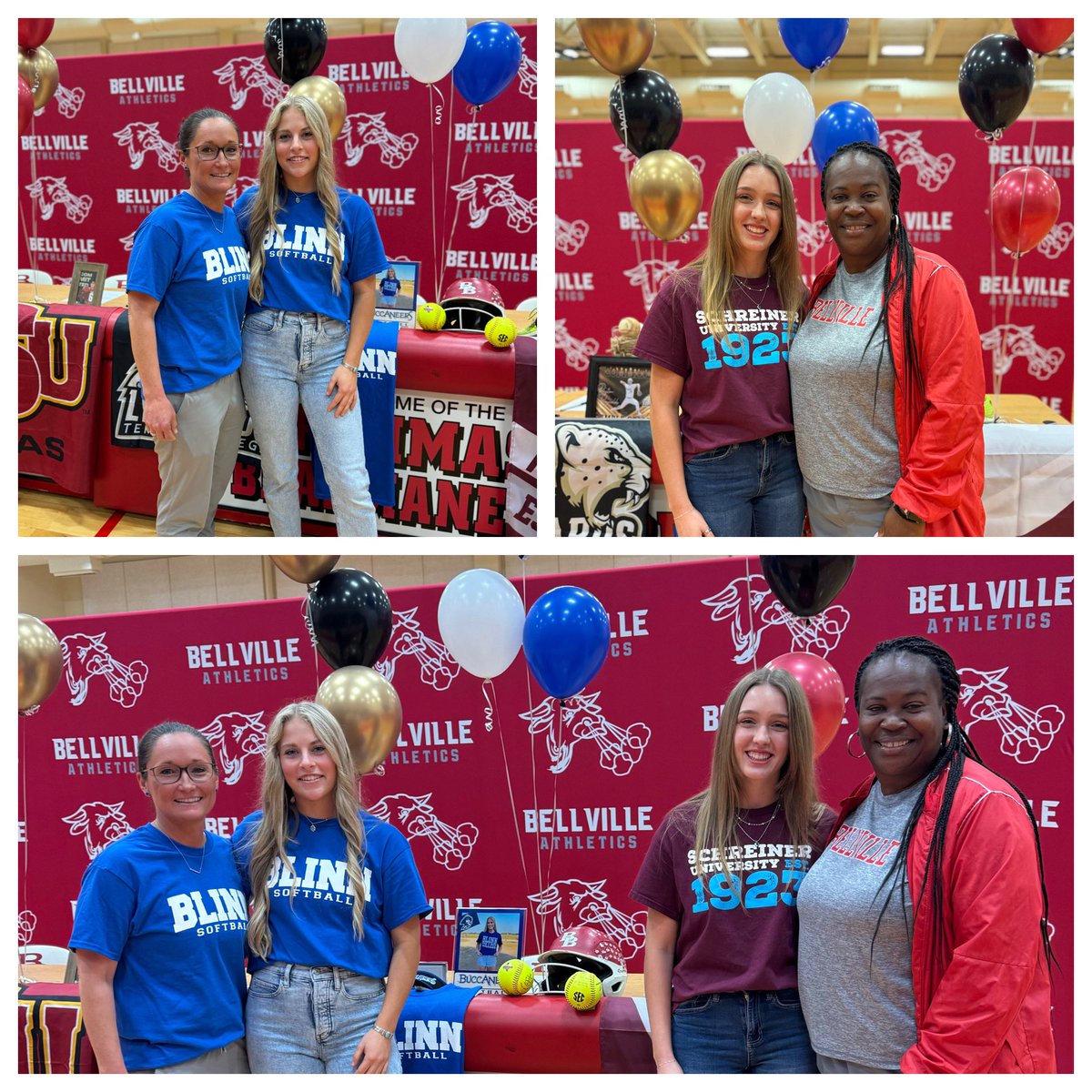 Exciting Day for Bellville Girls Athletics! We are so Bellville Proud of Kacie Dudensing, going to Blinn 🥎&amp; Andie Eckermann, going to Schreiner 🏃🏻‍♀️‼️Both girls do a tremendous job in the classroom!!!
Good Luck!!!! ♥️♥️
🐮🐮🐮🐮🐮🐮🐮🐮🐮