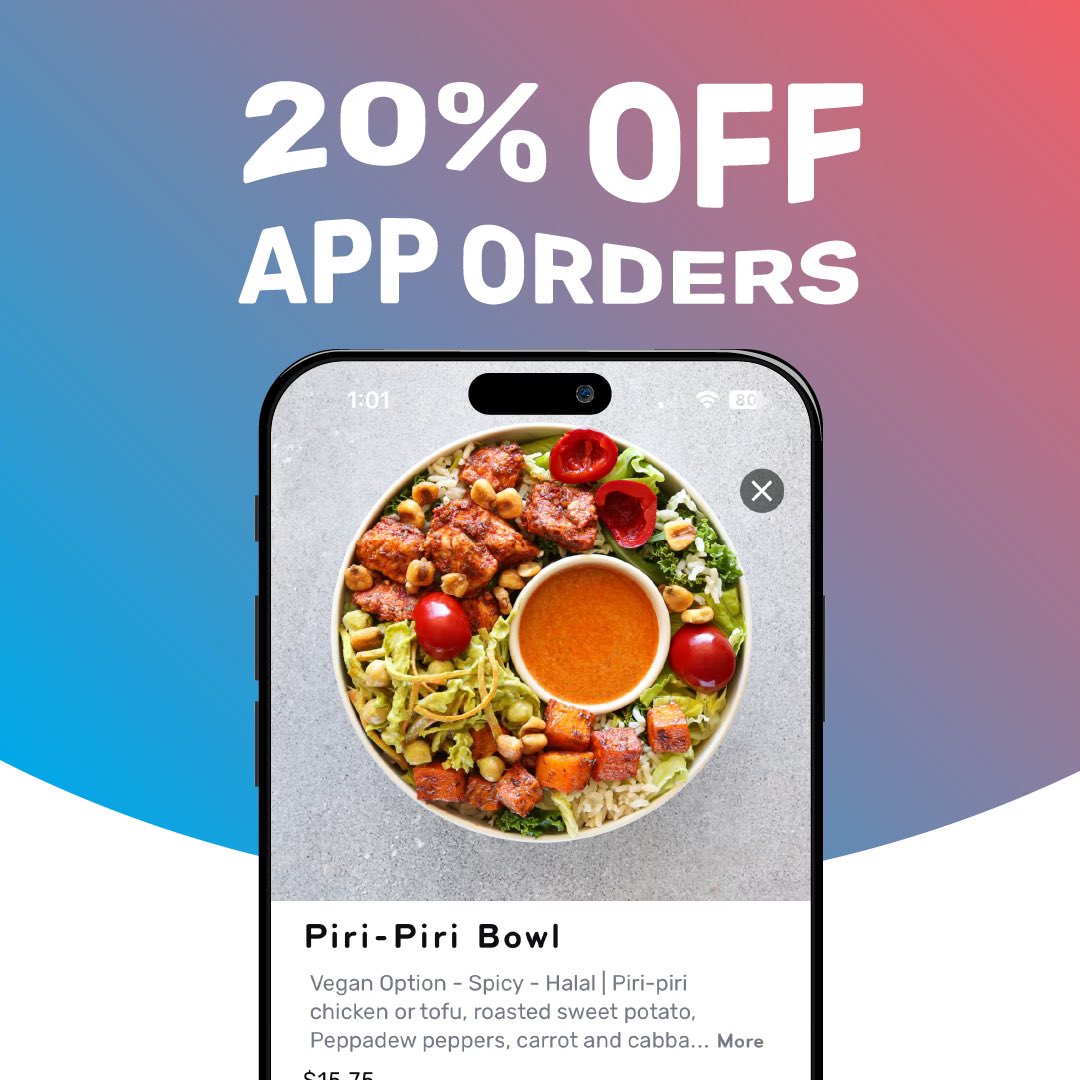 Skip the line and save big every time you order with your Mad Radish account until February 27.  Delicious hearty bowls, burritos and much more at a special price for a limited time. 

#ottawalunch #torontolunch