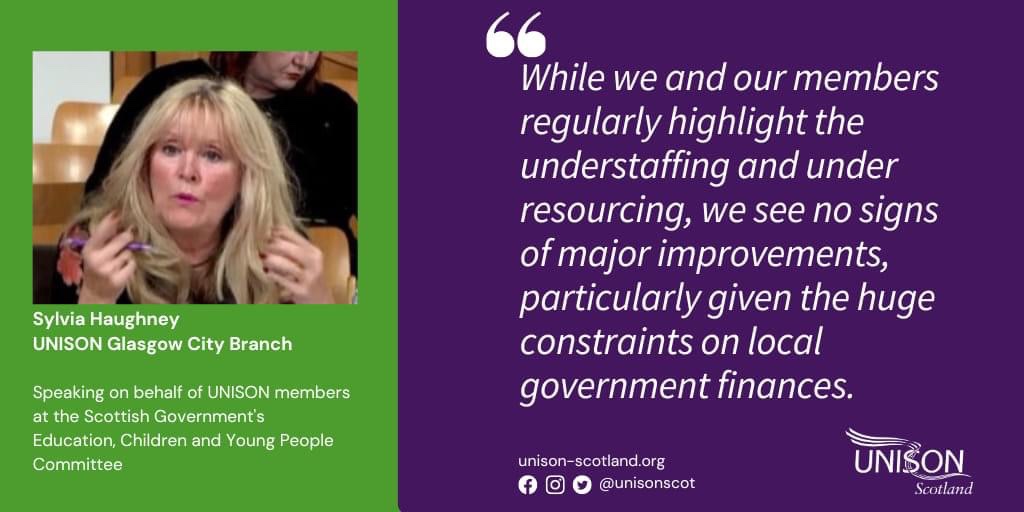 UNISON Glasgow City Rep, Sylvia Haughney today at the Scottish Parliament, advocating for children with complex needs who are being let down by mainstreaming. It's time for the Education Committee to act and prioritise our children's well-being. @unisonscot