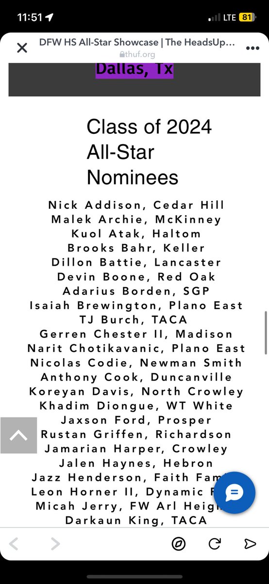Appreciate being nominated for the DFW HS ALL-STAR SHOWCASE❗️@PlanoEastHoops