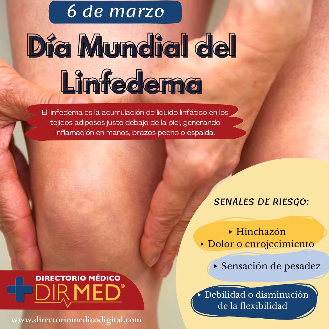 DirMedicoCancun's tweet photo. El día 6 de marzo se celebra el Día Internacional del Linfedema, con la finalidad de divulgar a la población en general la importancia de la prevención y el manejo del linfedema, catalogada como una enfermedad crónica.

📍Página Web : https://t.co/RYiaqVtAjw

#DirMed https://t.co/9EBJHXlw1R