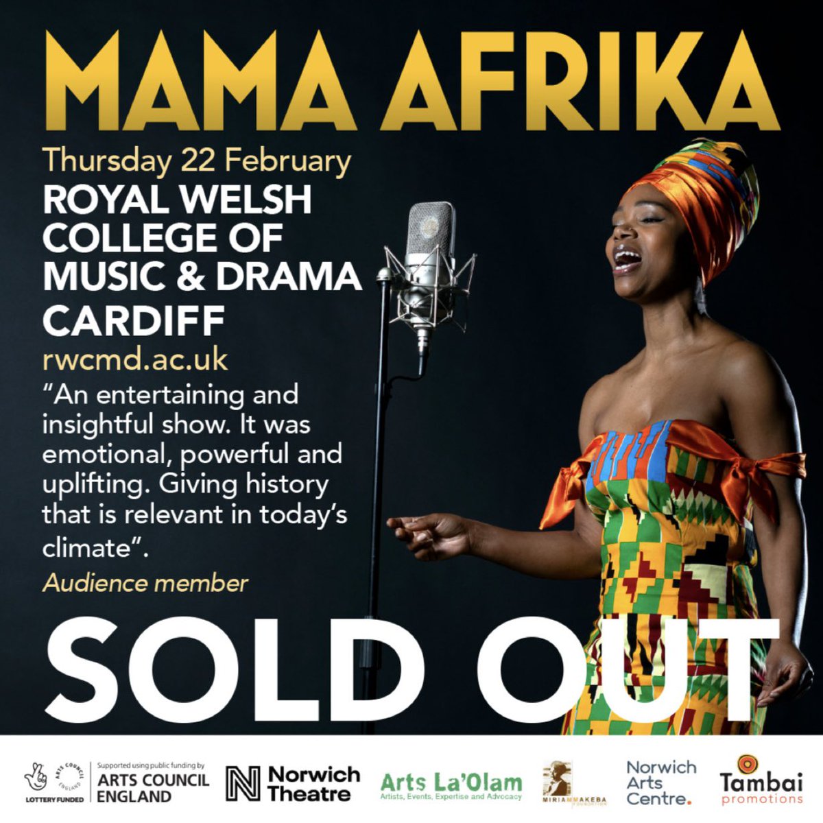 So thrilled to be heading to Cardiff this week for another sold out show!🎉🎉🎉

#AnnaMudeka #MamaAfrika  #MamaAfrika2024 #MamaAfrikaTourm  #MiriamMakeba #Zimbabwe #SouthAfrica #ArtsCouncilEngland #AceSupported #LetsCreate  #LiveTheatre  #LocalTheatre #UKBlackArts #BlackTheatre