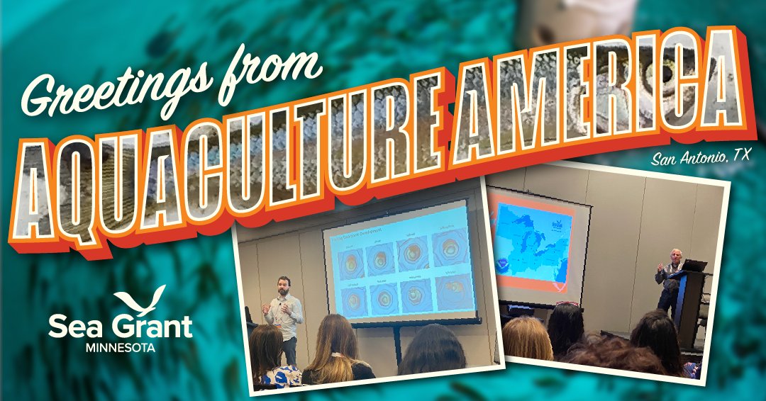 MNSeaGrant's tweet photo. Wrapping up an awesome week at #AquacultureAmerica in San Antonio, TX! Share your highlights with us! Explore MN aquaculture: https://t.co/BgP6kX7Poj ππ #MNSeaGrant #FishFarming https://t.co/bAN22cgefU