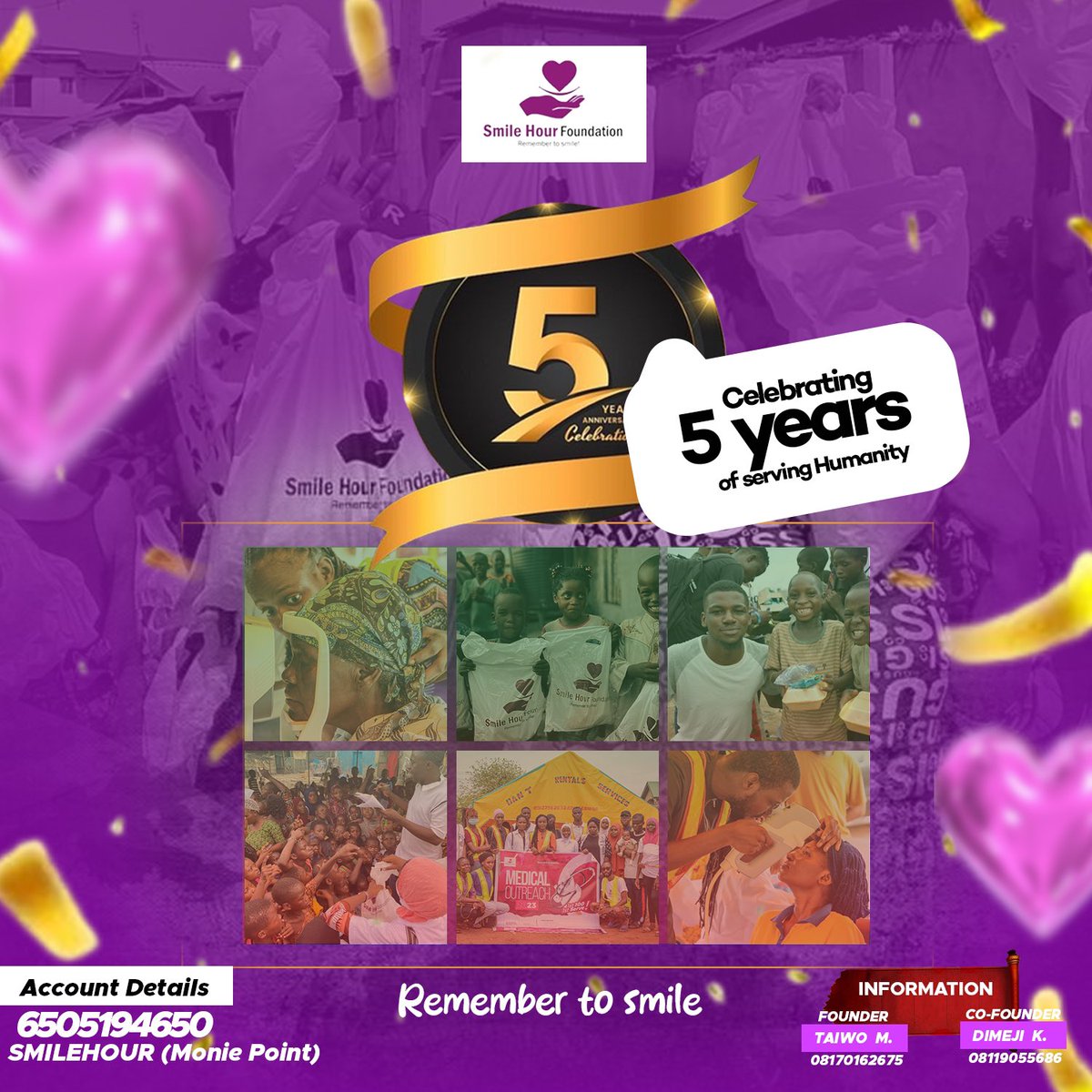 Thank you, everyone, for your incredible support over the past 5 years. We are so grateful for your belief in our mission and your unwavering encouragement. Together, we have made a positive impact in our community and served humanity. Let's continue to create a better world.