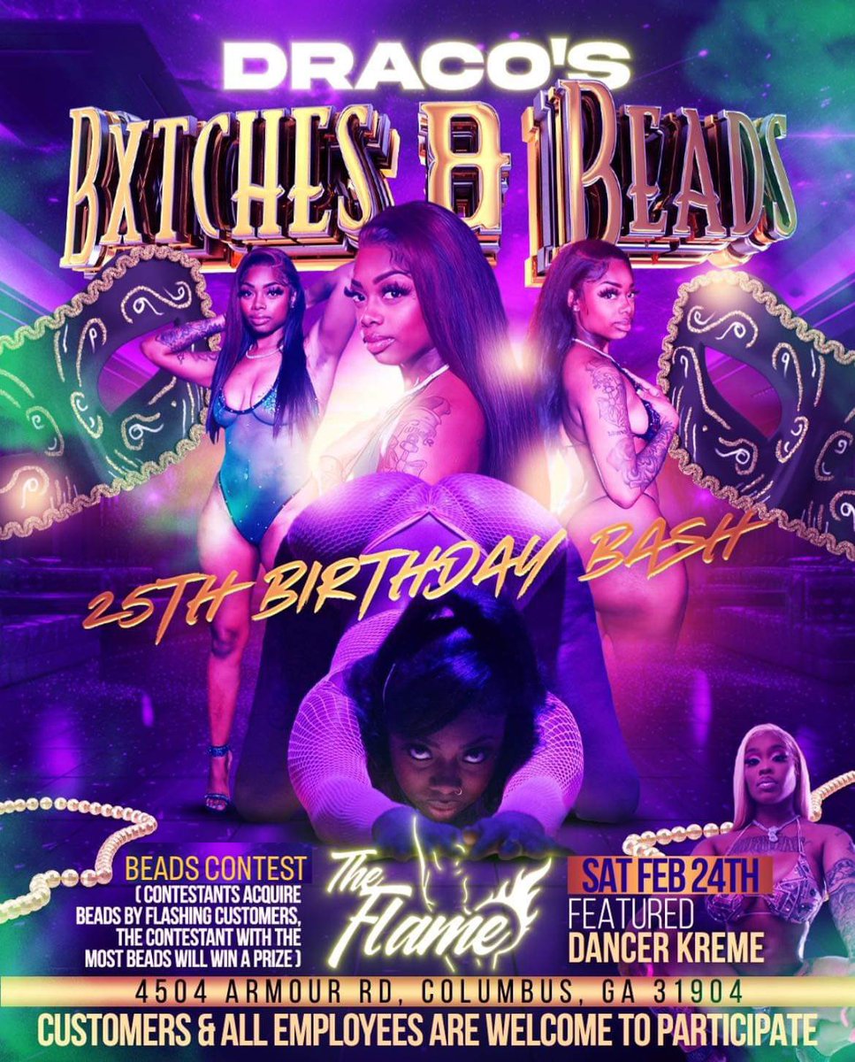 ellevyn762's tweet photo. 🚨ALL ROADS LEAD TO CLUB FLAME THUS SATURDAY 🚨

The official Mardi Gras party of the year for the tri city area 🎭🥳

Bead contest a prize for the contestant with the most beads 🤑

YOU DONT WANNA MISS THIS ! https://t.co/yC8j64b9nl