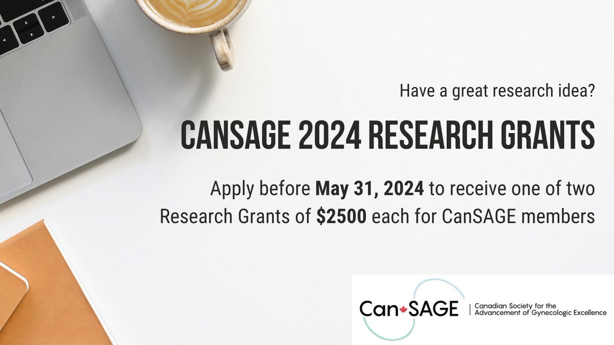 CanSAGE Members - we want to hear your brilliant research ideas! Apply for one of two Research Grants of $2500 each by May 31 2024. Details and criteria at cansage.org/cansage-resear…. Not a member? Apply or renew before April 1, 2024 for more opportunities like this!