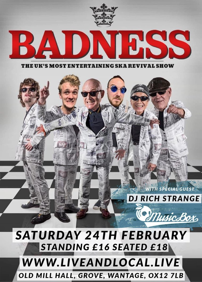 Just 3 days to go until we hit the stage at Old Mill Hall in Grove, Wantage. Still a few tkts available!! See you all there 😎