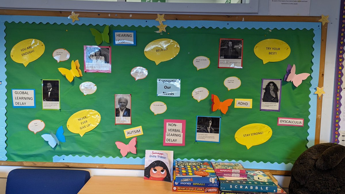 SflStMungos's tweet photo. Our display walls in SFL with some inspirational topics and some familiar faces who also have ASN!🦋🍄💡 https://t.co/f7JpRniZLG