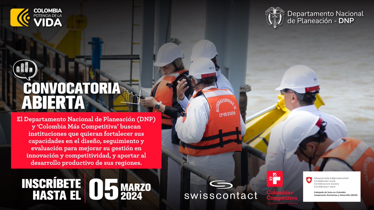 colombiamascom1's tweet photo. 🔔🗣️

¿Eres parte de una institución enfocada en el desarrollo productivo regional y/o vinculada a una CRCI a nivel regional?
¿Quieres fortalecer tus capacidades en competitividad e innovación?

¡Participa en esta #Convocatoria!

🚀 Más info en:
https://t.co/vOupPtoA0F https://t.co/8kriciHw6I