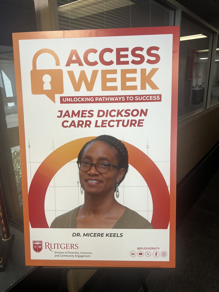 JackashaWiley's tweet image. James Dickson Carr Lecture with Dr. Micere Keels #AccessWeek #BroadeningImpact @RUDiversity