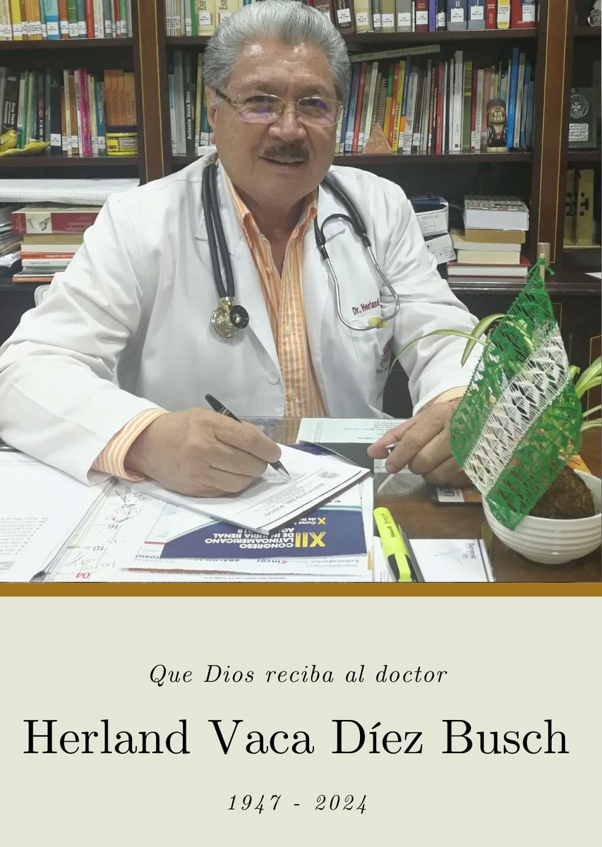 Con gran tristeza recibimos la noticia del fallecimiento del doctor Herland Vaca Díez, un gran médico solidario y líder luchador por su región. Que Dios brinde consuelo y fortaleza a su familia en este momento de profundo pesar. Enviamos nuestras más sinceras condolencias.