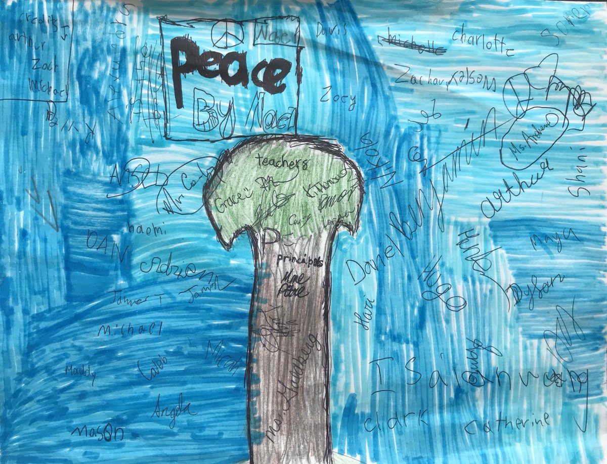 bedfordparkpsto's tweet photo. Gr 4 Ss call for peace ☮️: “Peace might be hard to do, but if you and the world try it, it’s easy”. #StudentsMakingADifference @tdsb ⁦@RonFelsen⁩ ⁦@rchernoslin⁩ ⁦@LC1_TDSB⁩ ⁦@TDSB_MHWB⁩ https://t.co/j0S6tWUOJ2