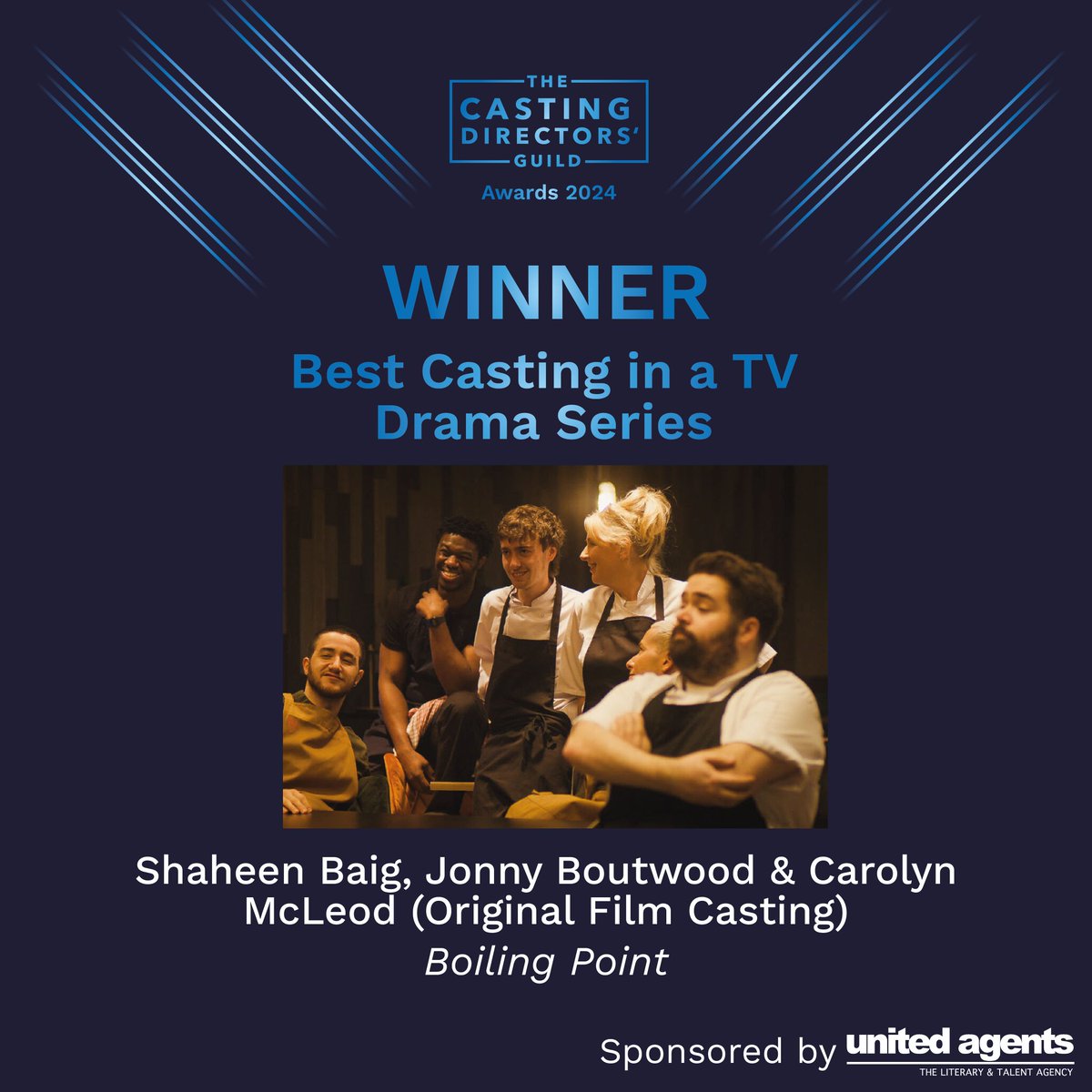 CDGNews's tweet image. Congrats to @sbaigcasting @JGBoutwood @CarolynMCasting on winning 'Best Casting in a TV drama series' sponsored by @unitedagents
.
#CDGAWARDS2024