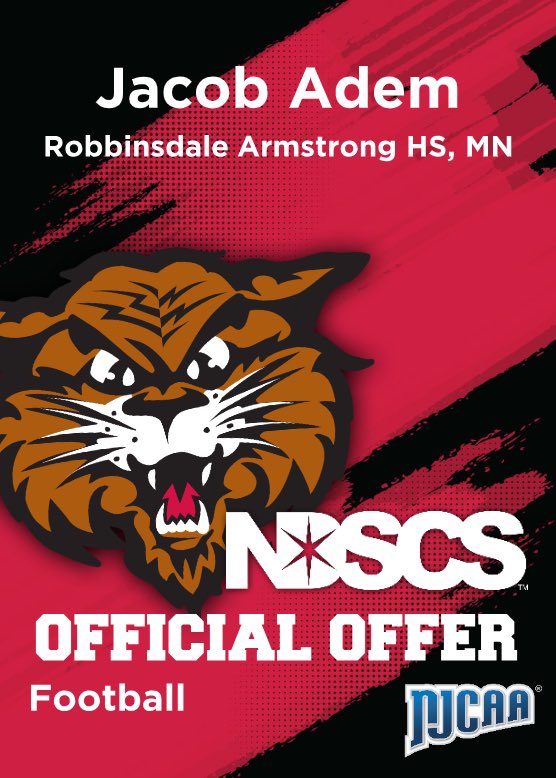 Jacob adem (@jacob_adem) on Twitter photo After a great conversation with <a href="/NDSCSCoach_Izz/">Eric Issendorf</a> I am blessed to receive a offer from <a href="/NDSCSFB/">NDSCS Wildcats Football</a> <a href="/AhsRecruiting/">AHS Football Recruiting</a> <a href="/Coach_JRogers/">Jeff Rogers</a> #blessed After a great conversation with <a href="/NDSCSCoach_Izz/">Eric Issendorf</a> I am blessed to receive a offer from <a href="/NDSCSFB/">NDSCS Wildcats Football</a> <a href="/AhsRecruiting/">AHS Football Recruiting</a> <a href="/Coach_JRogers/">Jeff Rogers</a> #blessed