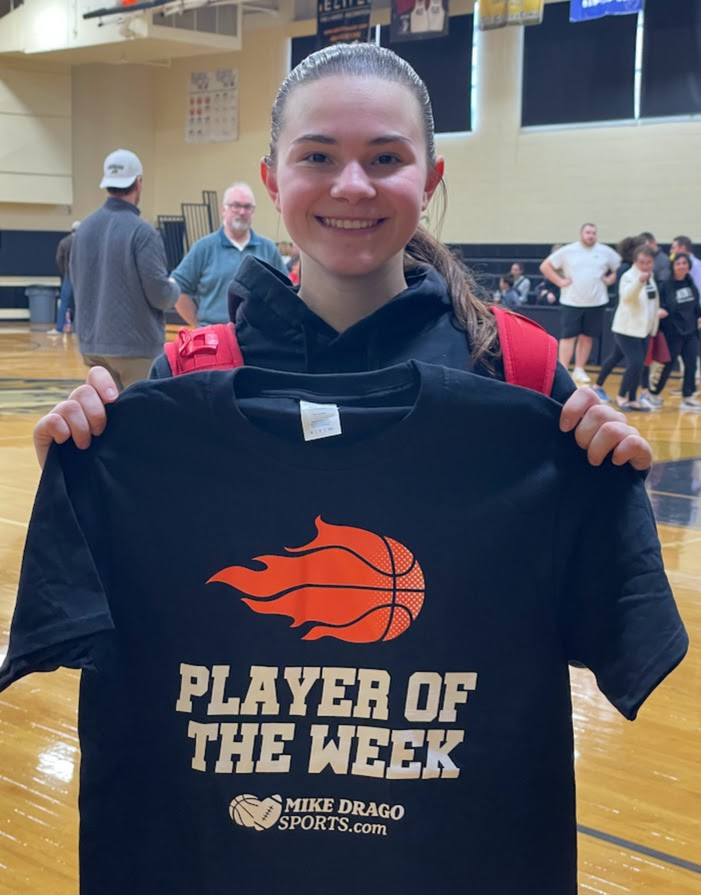 MDrago59's tweet photo. Congratulations to Berks Catholic’s Madison Langdon for twice being named Player of the Week this season. Thanks to Wyomissing Physical Therapy for sponsoring the award and to CBL Custom Apparel for creating these T's. @BCgirlsbball @BerksCatholic @psubobbyb #mikedragosports https://t.co/1ATgKovqQD