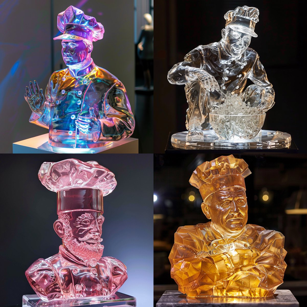 vincentbeduart's tweet photo. #midjourney6 Attention, je fais du "@LudovicCreator" 😎! Des noms de texture que je prends sur #Blenderkit. Tjrs avec le #frenchcook. 4 effets étonnants : "Glittering Sparkling Voronoi Metal", "Reflective Rhythms Sequins", "Cellular Crystallization" et "Gleam Flexi Gel" . https://t.co/nnnQNNOk9T