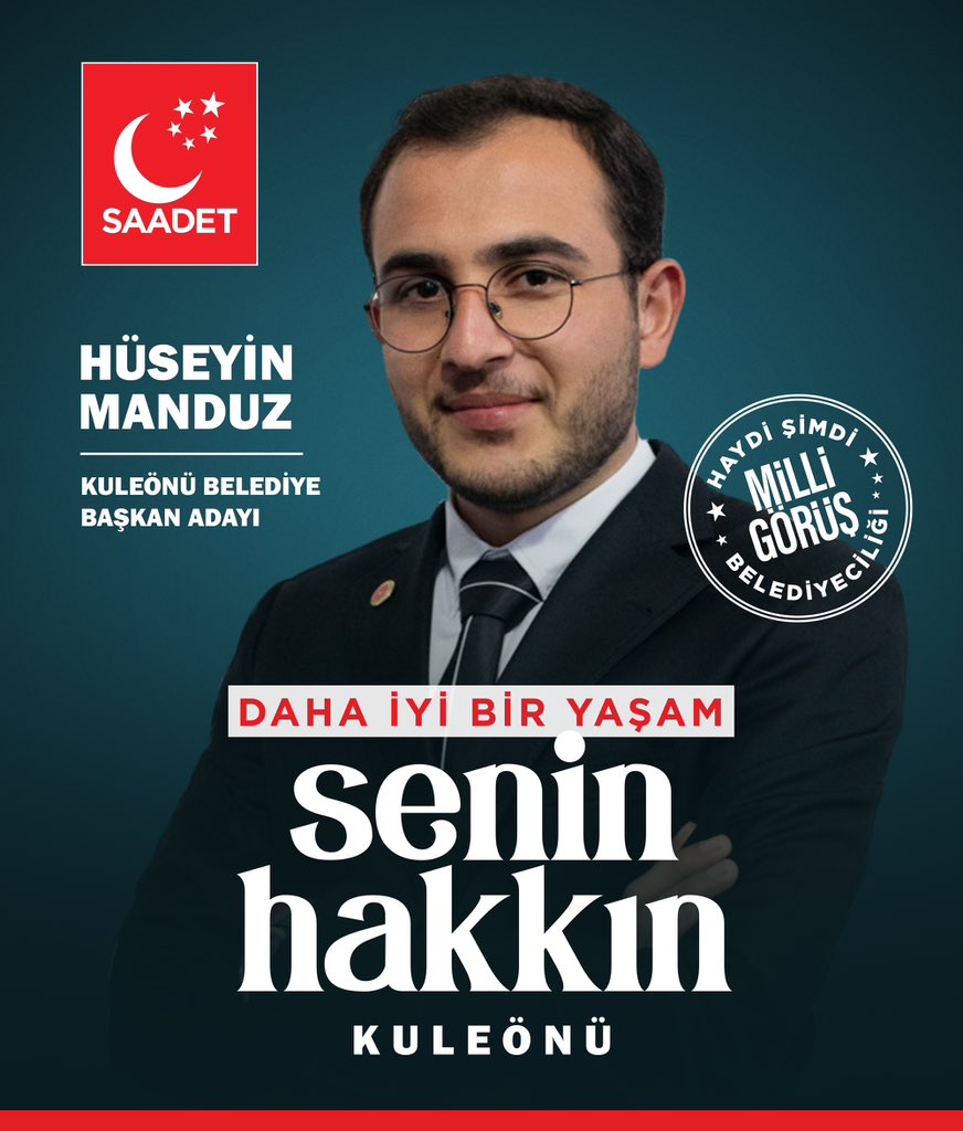 SaadetIsparta32's tweet photo. Hüseyin Manduz, Kuleönü’ne hayırlı olsun!
Daha İyi Bir Yaşam #SeninHakkın

#MilliGörüşBelediyeciliği anlayışıyla hizmet edecek olan Kuleönü Belediye Başkan Adayımız Hüseyin Manduz’a ve teşkilatımıza başarılar dileriz. https://t.co/Np5rm8GW9R
