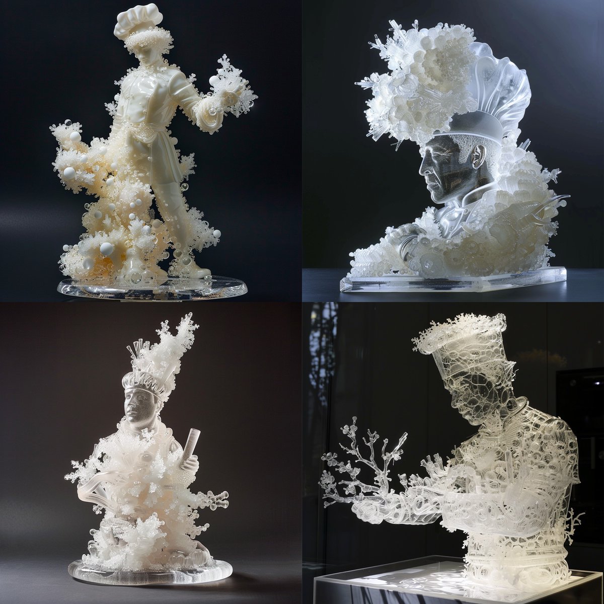 vincentbeduart's tweet photo. #midjourney6 Attention, je fais du "@LudovicCreator" 😎! Des noms de texture que je prends sur #Blenderkit. Tjrs avec le #frenchcook. 4 effets étonnants : "Glittering Sparkling Voronoi Metal", "Reflective Rhythms Sequins", "Cellular Crystallization" et "Gleam Flexi Gel" . https://t.co/nnnQNNOk9T