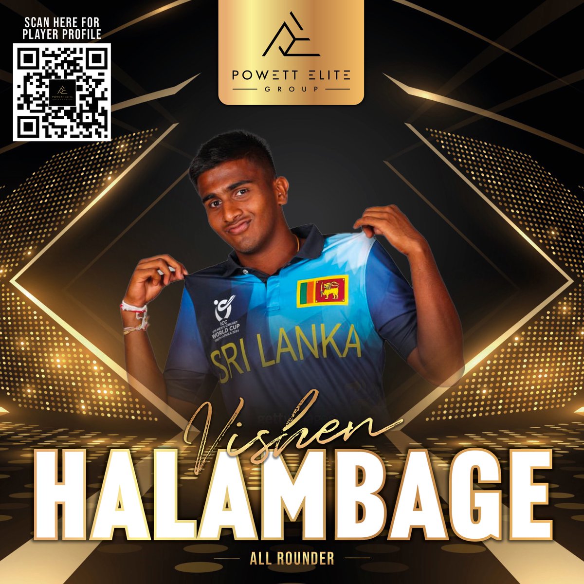 Our @OfficialSLC U19 World Cup star ⭐️ Vishen Halambage is here! 🏏

Scan the QR code to see Vishen’s player profile 🙌🏼
.
.
.
.
.
.
.
#vishenhalambage #srilanka #srilanka🇱🇰 #srilankacricket #cricketsrilanka #risingstar #cricketingtalent #oneforthefuture #srilankau19 #cricket…