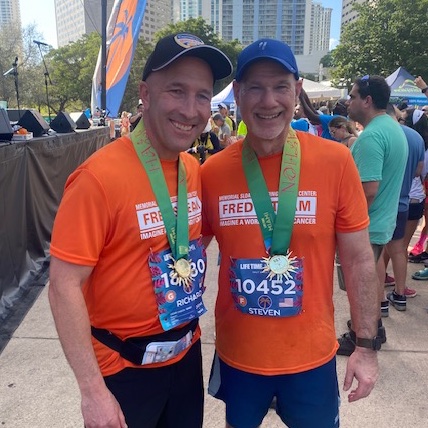 Rich and Steve brought the heat to Miami last month! 🔥 The duo completed the Miami Half Marathon and raised nearly $9,000 for cancer research at @MSKCancerCenter.