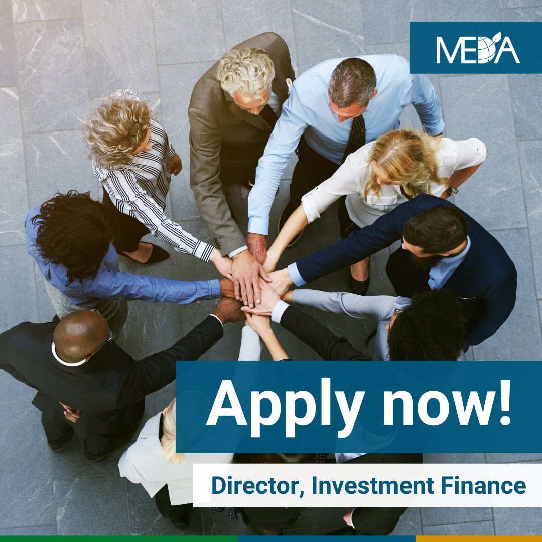 Make a global #impact through a #career at MEDA! We are currently hiring for a #Director, #InvestmentFinance 🌐💡

If you have a background in #business, #economics, or #finance and think you would be a great fit for this role, #apply on our website today! ow.ly/G52P50QGjRp