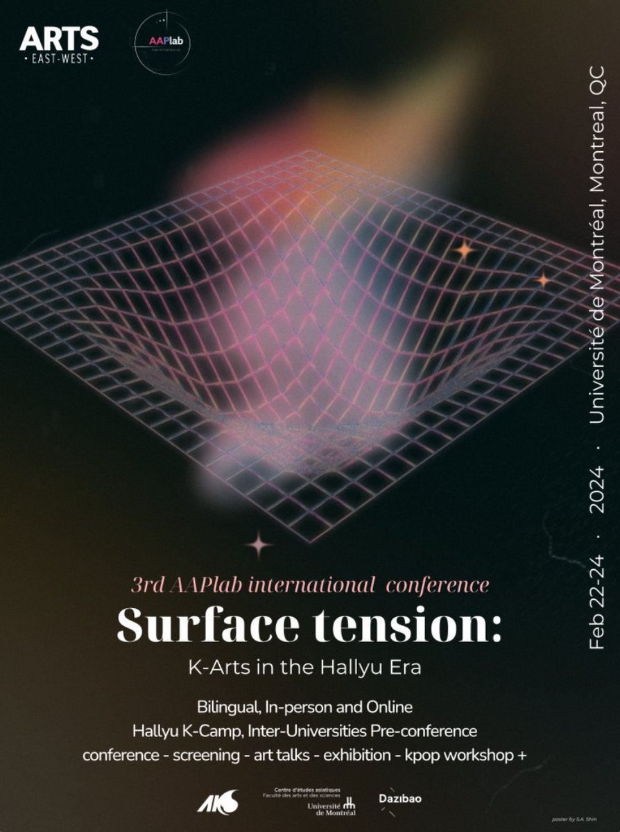 À partir de demain aura lieu la première conférences internationale sur la Hallyu/K-Wave

Plus de 30 universitaires, artistes, chercheurs,es et conservateurs.trices y participeront au Carrefour des arts et des sciences de l'Udem.
Infos ici : artseastwest.ca