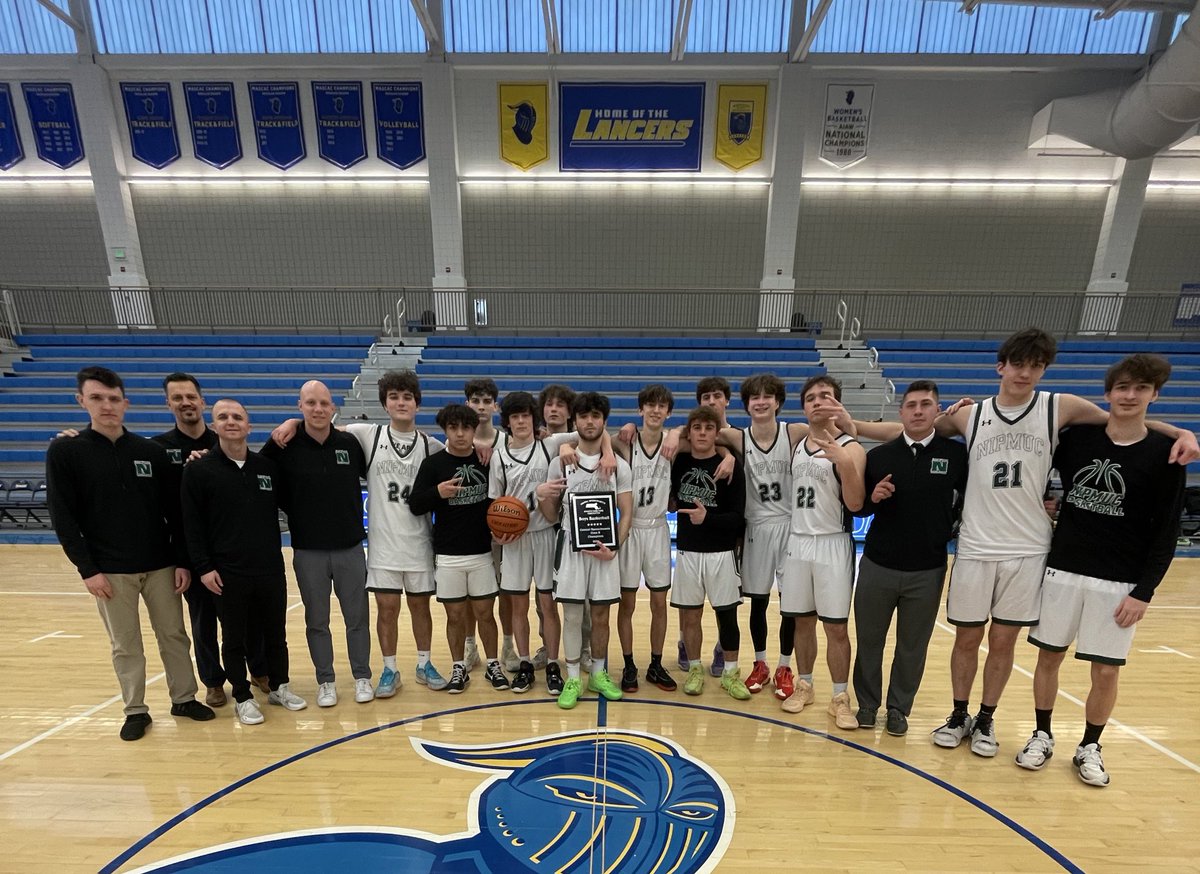 NipmucBoysBball's tweet photo. Great HS basketball game. W 52-50 over a tough Northbridge team. Could not be more proud! Finished the regular season 15-5, DVC, &amp; Central MA champions! Logan w/ the 🪖. Next up, states! #Kaizen #EverythingEarned #GoNipmuc @keith_pearson @tgsports @MetroWestSports @NipmucAD https://t.co/x1BahLsxBS