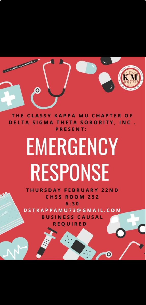 It's still DELTA WEEK
It's important that we are well equipped during times of emergency. Come out this Thursday to learn about tactics that can be used to save a life!
Be sure to check out our previous post and participate in our popcorn fundraiser ❤️