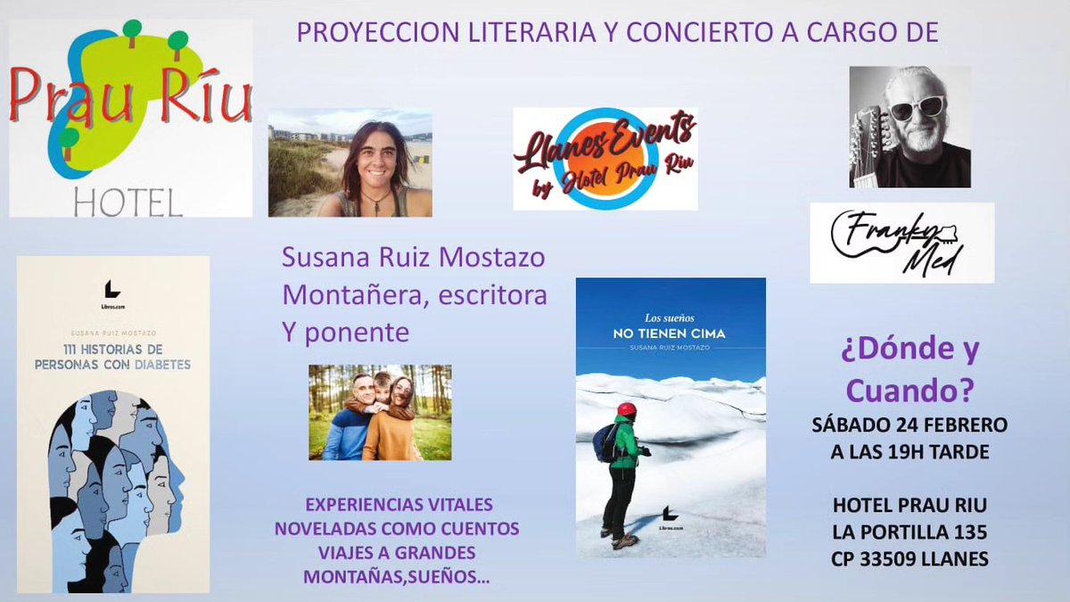 Este sábado a las 19:00, Susana y Franky en Hotel Prau Riu. Tu mejor plan para el finde semana <a href="/mrfrankymed/">Franky Med</a>
 <a href="/GmMostazo/">雯雯❤贵阳-(个人兼职|个人)南明区,云岩区,花溪区,乌当区,白云区,开阳,息烽,修文,清镇</a> LlanesEvents #libros #musicaenvivo
