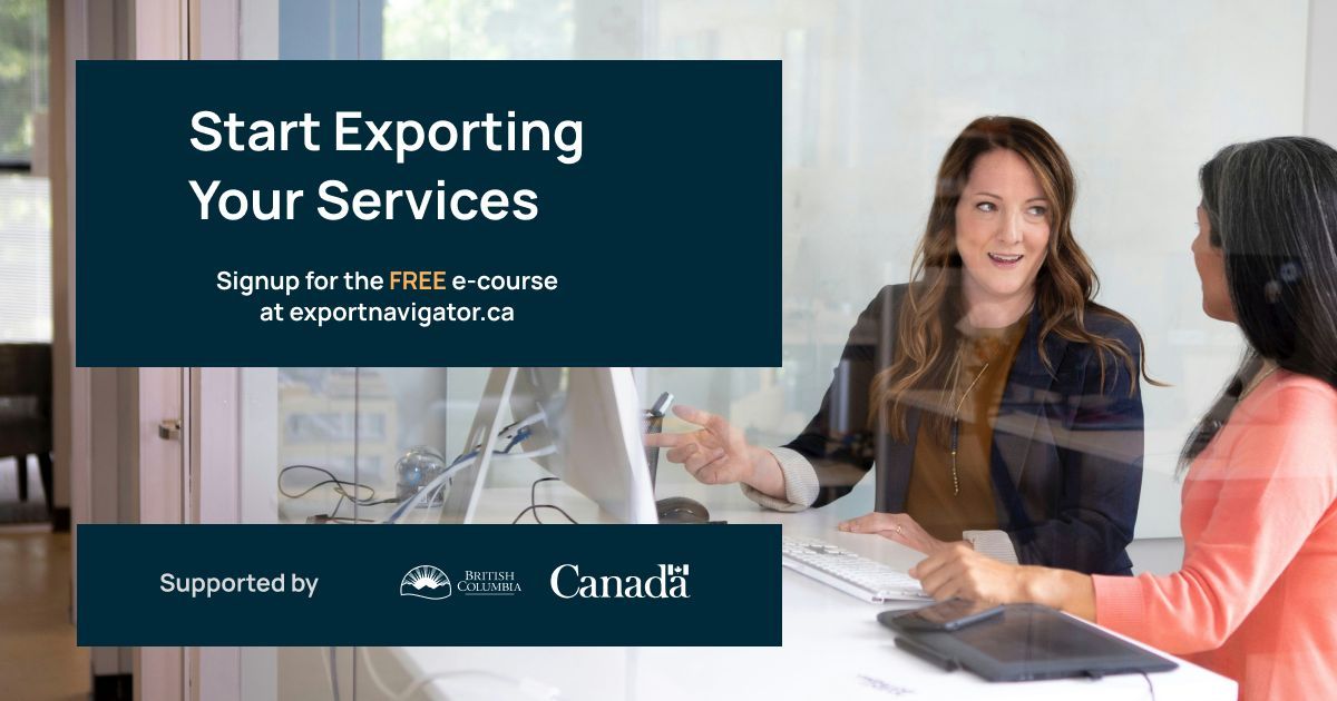 Expand your service business beyond B.C. with our FREE #ECourse, Exporting Your Services. Gain knowledge, find new customers, discover Free Trade Agreements, and explore financing options.

Check it out: sbbc.co/exportingyours…