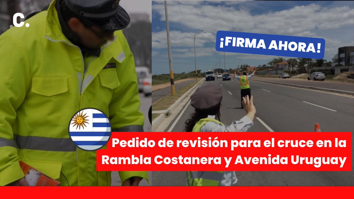 #URUGUAY 🇺🇾 +4MIL vecinos de Solymar solicitan un pedido de revisión para el cruce entre Av. Uruguay y La #RamblaCostanera 🚦Ya que se trata de un cruce peligroso, con aglomeración de peatones y vehículos.

¡Únete a su pedido FIRMANDO AQUÍ! ⬇️
