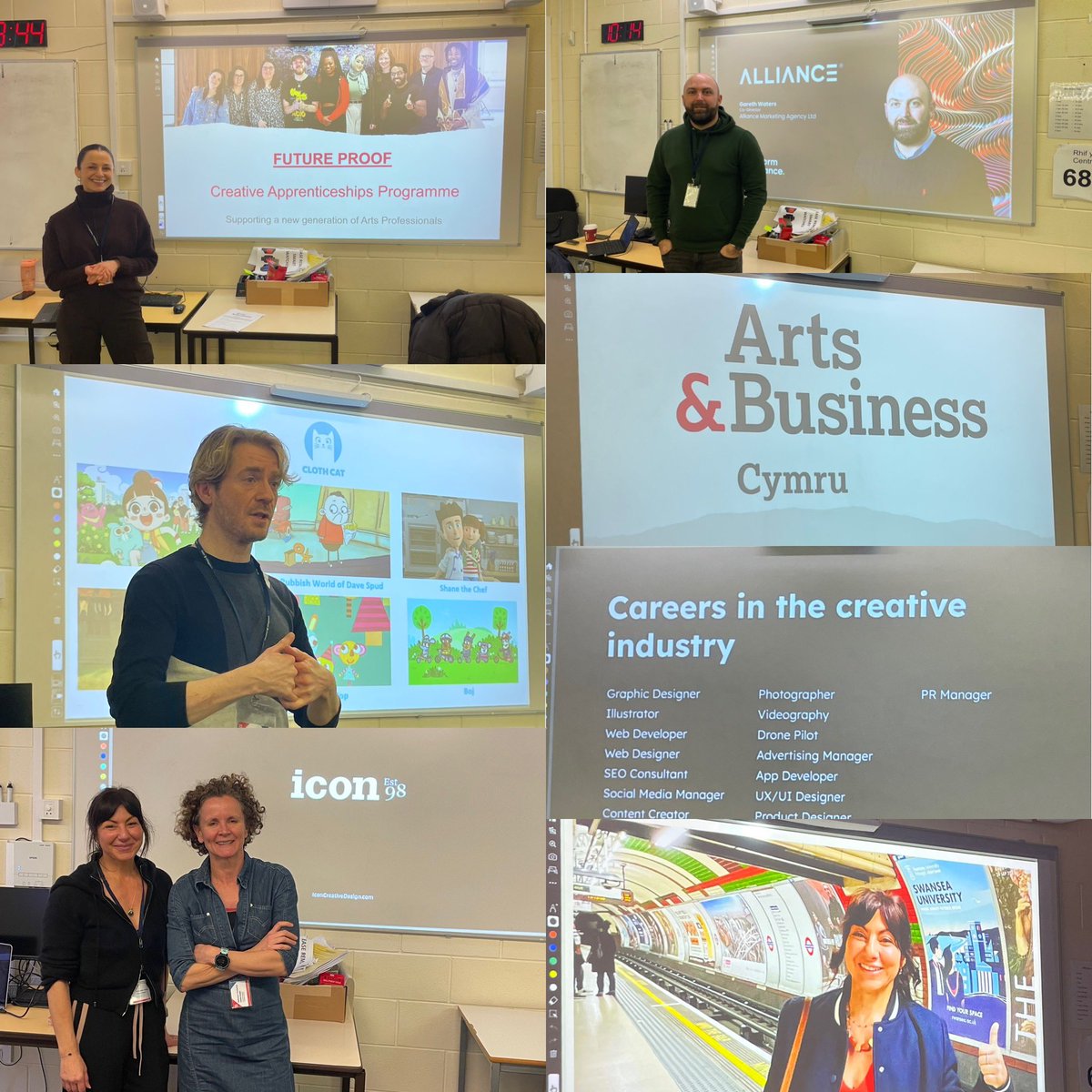 We were talking all things #creative today @coleggwent Big thanks to the wonderful employers who came to support our Creative Pathways Event & share their fantastic industry insights and valuable advice for next steps 👣 ⭐️ @alliancemkting @AndCymru @ClothCatStudio @icon__design