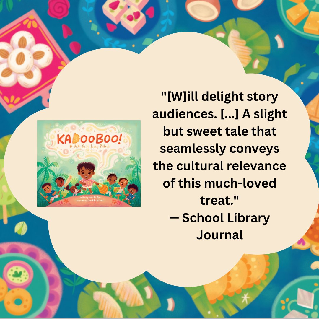 A sweet review from @sljournal of KADOOBOO!: A SILLY SOUTH INDIAN FOLKTALE!

@PageStreetKids
@darshika_varma

#kadooboo #schoollibraryjournal #slj #humor #wordplay #southasiankidlit #indiansweets