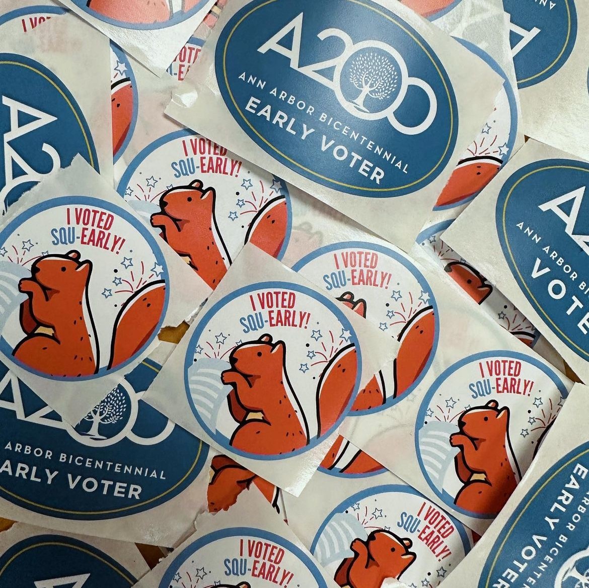 A2GOV's tweet image. 4 DAYS LEFT to VOTE EARLY! A2 has had more early voters than any Michigan city: 1,156 so far. THANKS to partners, @aadl &amp;amp; UofM. Stop in to vote &amp;amp; pick up an “I voted” sticker if you haven&apos;t yet. Centers open 11a-7p (8a-5p City Hall) thru Sunday a2gov.org/earlyvoting #a2votes