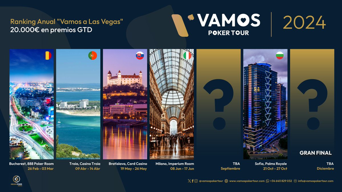 VamosPokerTour's tweet photo. 🎁Promo #VamosLadies para @VamosPokerTour Troia! 🇵🇹
Cómo participar:
1⃣ Sigue a @VamosPokerTour en Instagram, X o Facebook
2⃣ Registrate en el #ClubVPT
3⃣ Envía a @VamosPokerTour por MD tu historia en el póker / por qué quieres venir al VPT.
Elegiremos a 9 finalistas que jugarán un S&G privado entre ellas… ¡y la ganadora se llevará el pack!
🏨 4 noches de Apartamento (11-15 abr)
🎟️ Entrada al ME de 350 €
👕 Merchandising VPT
Se agradece RT y que compartáis esta promo con las chicas que conozcáis que jueguen al poker. ☺️
Toda la info de la promo: https://t.co/R90tR64J1S…