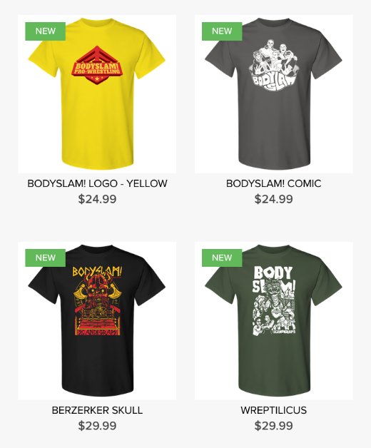 🤌 The finest in #ScandiGraps apparel

Whether you enjoy vikings or all-time-bad-movie homages, we've got you covered!

Also, our logo on shirt.

🛍️ Buy here: prowrestlingtees.com/bodyslammers