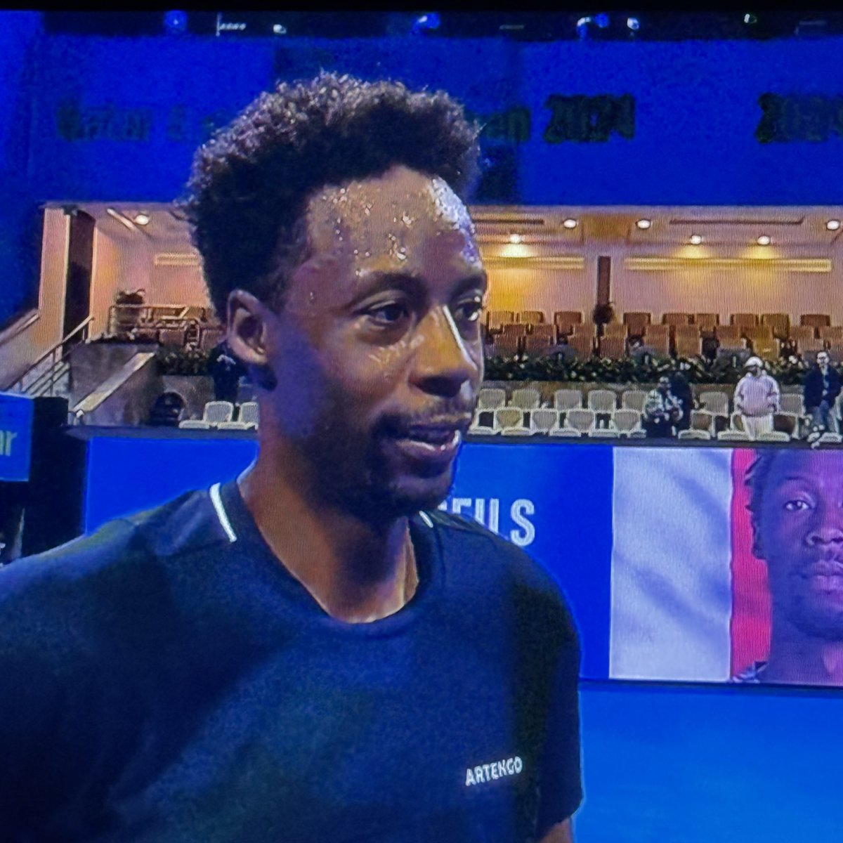 Gael Monfils  !  He’s the Man !! 🤩🙌
He clinches the win against Zhang  in 3 sets  4-6  7-5  7-6 !! 👊💯
Into the QF at  #QatarExxonMobilOpen  ! 💪🔥
@Gael_Monfils #gaelmonfils