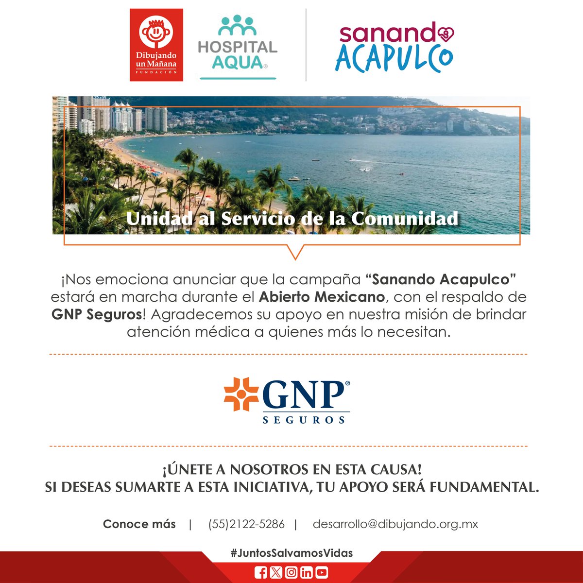 FDibujando's tweet photo. ¡Agradecemos a @GNPSeguros por unirse a nuestra campaña "#SanandoAcapulco" durante el Abierto Mexicano de Tenis! Con su apoyo, se estarán brindando más consultas médicas a la población afectada por el Huracán OTIS.

#ArenaGNPSeguros #AMT2024 #Viviresincreíble #JuntosSalvamosVidas https://t.co/IeoXkAk5Bi