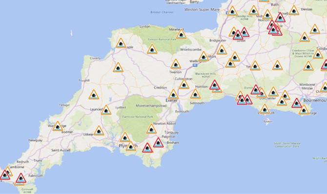 ⚠️ There are a number of #FloodWarnings and #FloodAlerts currently in force across the #SouthWest. 

To check if your area is affected, find out how to prepare for flooding, and sign up for free warnings, visit: gov.uk/sign-up-for-fl…