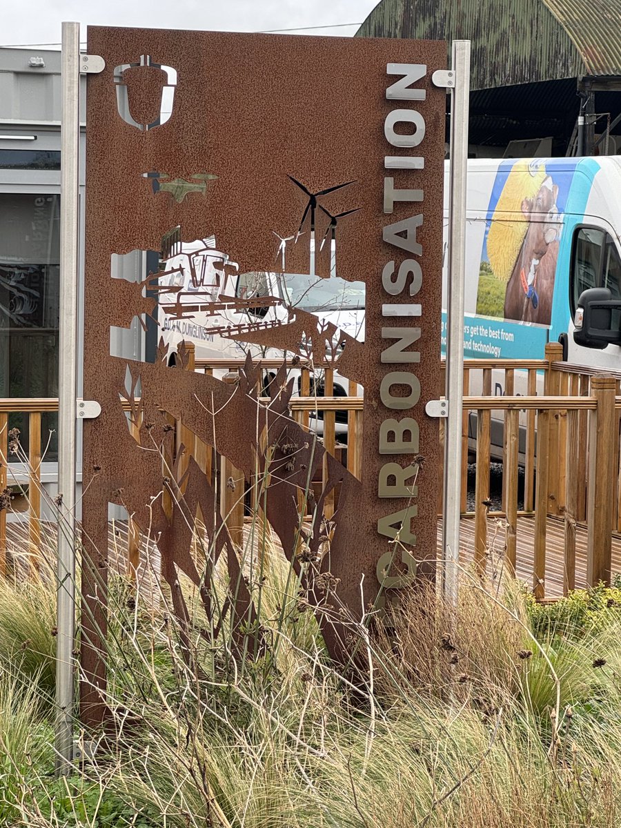External corten steel decorative panel designs we created as part of Hartpury Agriculture digital studio branding project last year are really weathering in nicely!