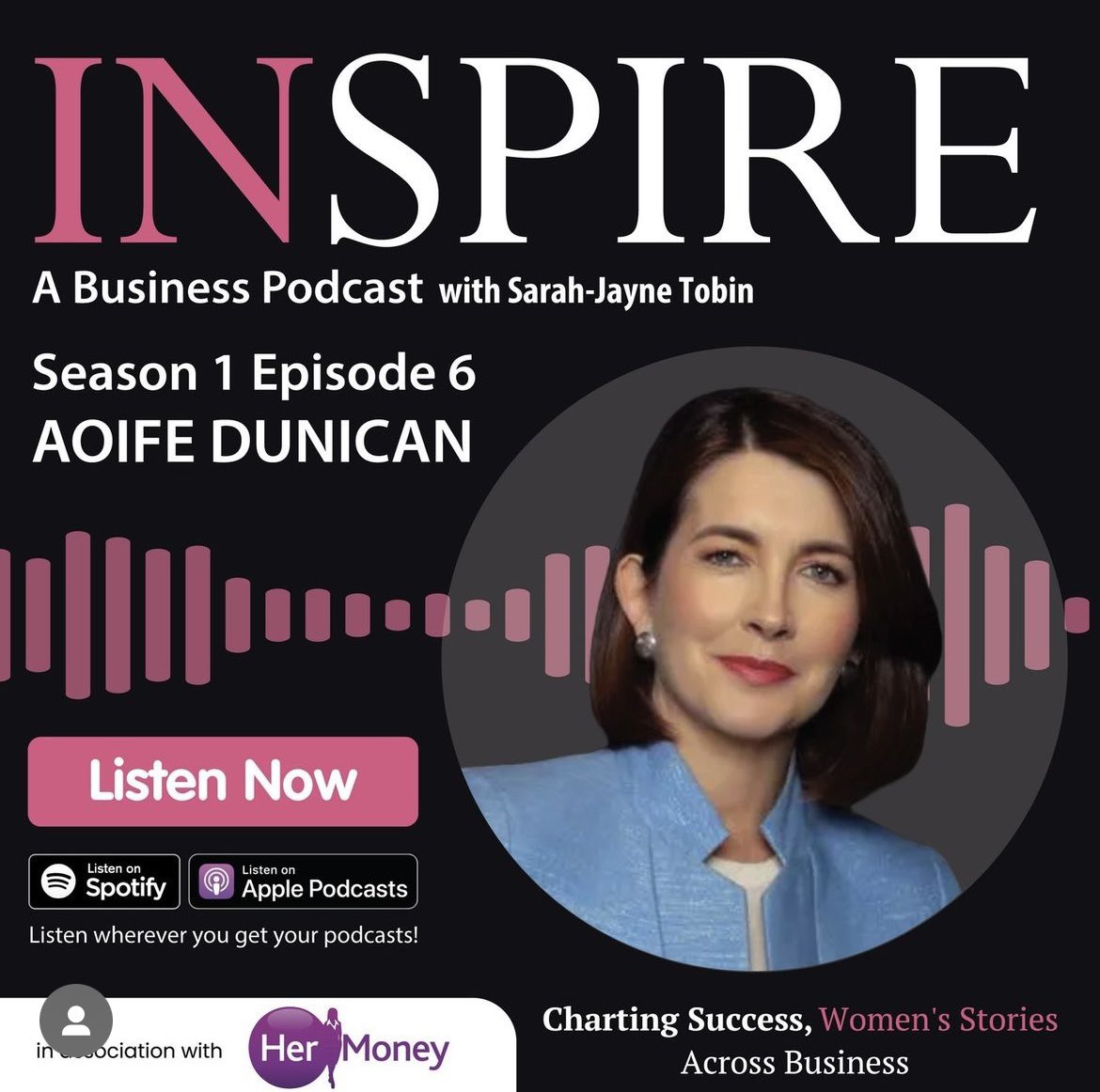 The next episode of INSPIRE in association with @HerMoneyCWM is out tomorrow with the fabulous @thestylebob.🙌🏼 As one of Ireland’s top image consultants, Aoife talks all about the language of style. 😉 open.spotify.com/show/6jHfpu2hC… #financialfreedom #financialempowerment #hermoney