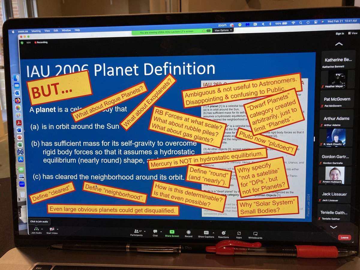 AlanStern's tweet photo. Wisdom from presenter Pascal Lee: https://t.co/O9kCvpczQC