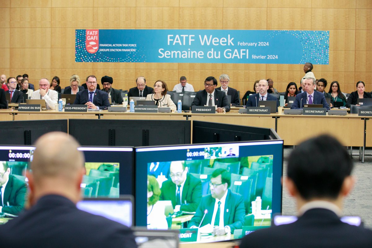 Day two of the FATF Plenary in Paris is underway. Delegates are discussing key issues in the fight against #MoneyLaundering , #terroristfinancing and #proliferationfinancing.
For more information, see  fatf-gafi.org/en/publication…
