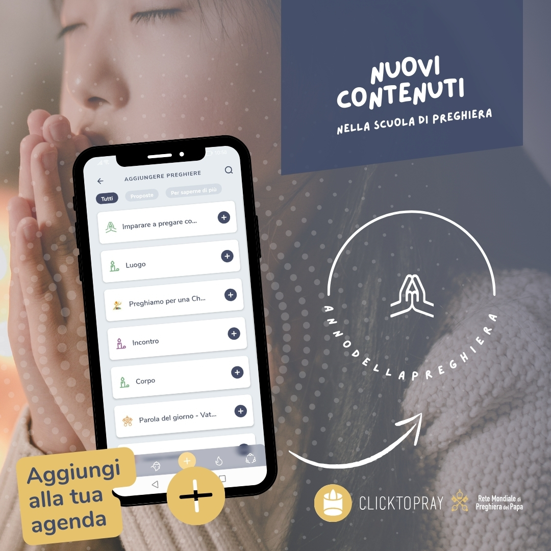 👉Trova nuovi contenuti per la preghiera su #ClickToPray!
 
Ti invitiamo ad approfondire la tua preghiera attraverso tutte le proposte della Scuola di Preghiera: clicktopray.org/school-prayer  

🙏Anno della preghiera

#Annodellapreghiera #ScuolaDiPreghiera