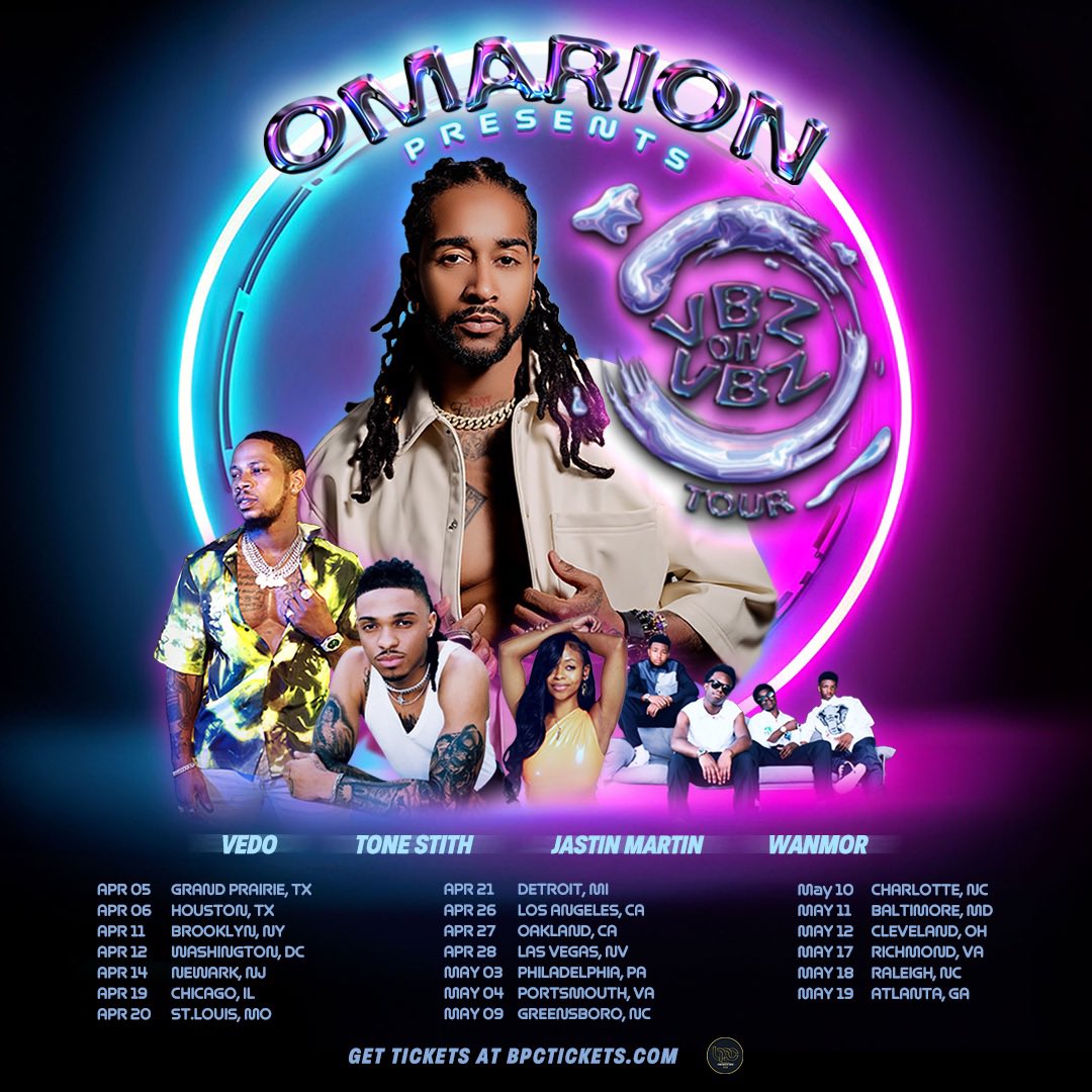 MartinJastin's tweet image. We’re bringing a vibe to your city!&amp;lt;3

Omarion Presents: VBZ on VBZ Tour! ‧₊˚🖇️✩ ₊˚🎧⊹♡ 

Presale starts Thursday, February 22nd at 10 am in select cities.  Code: BPC. General onsale is Friday, February 23rd at 10 am.  BPCTickets.com (LINK IN BIO)

#VBZonVBZ