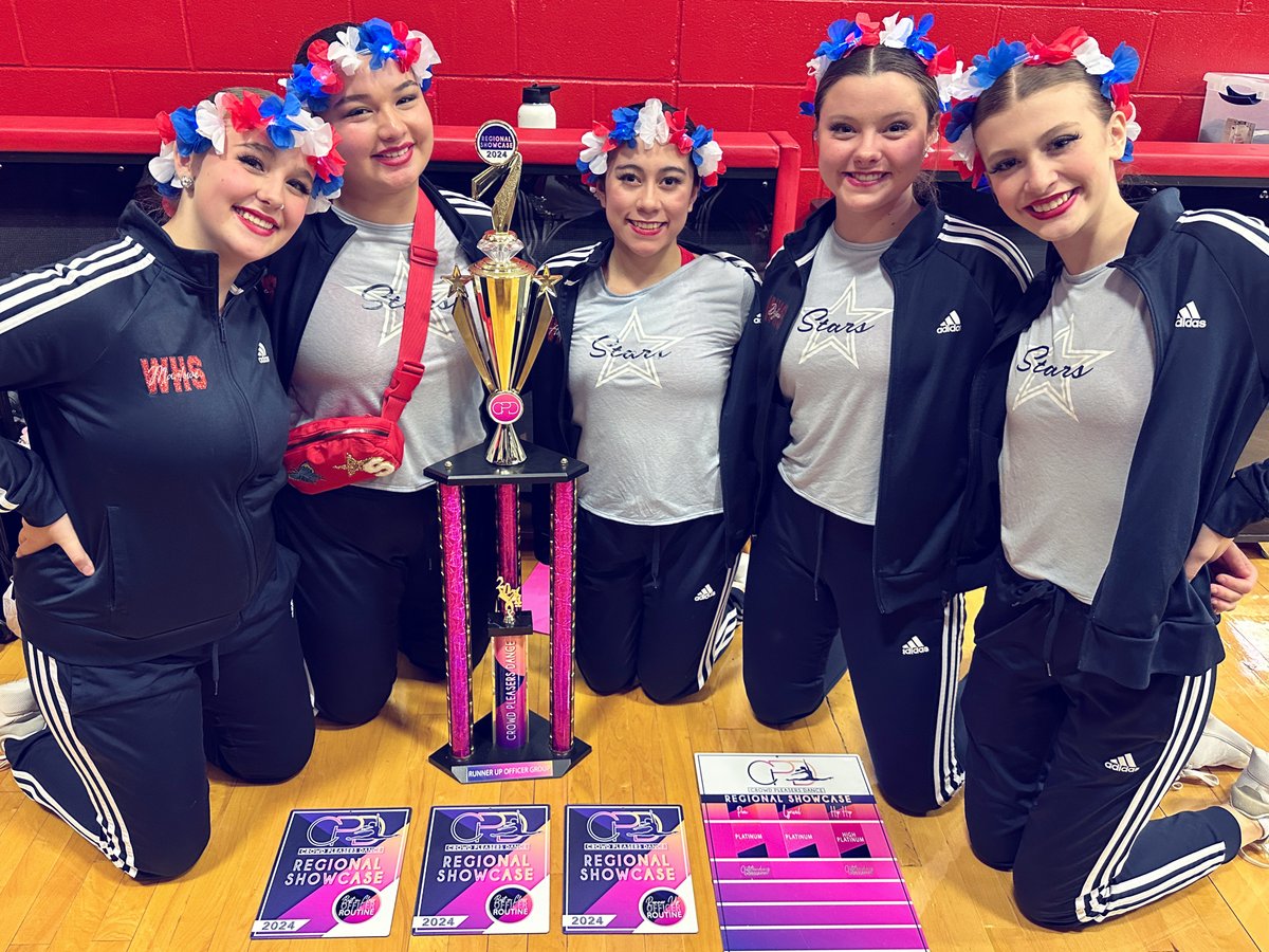 WimberleyISD's tweet photo. Congrats to the @whs_texanstars for their performance at the Crowd Pleasers Dance Regional Showcase this weekend in New Braunfels. They team competed as an officer group in the "Select" level - which is the highest category level of technique. Check out their results photo below! https://t.co/PBcMjXKC6N